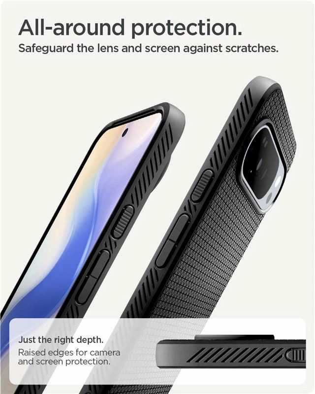 „Spigen Liquid Air Mag MagSafe“ dėklas, skirtas „Google Pixel 10 Pro XL“ – matinis juodas