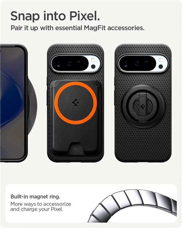 „Spigen Liquid Air Mag MagSafe“ dėklas, skirtas „Google Pixel 10 Pro XL“ – matinis juodas