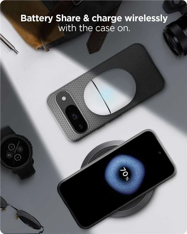 Spigen Liquid Air – dėklas skirtas Google Pixel 9 / 9 Pro Marble Pilkas