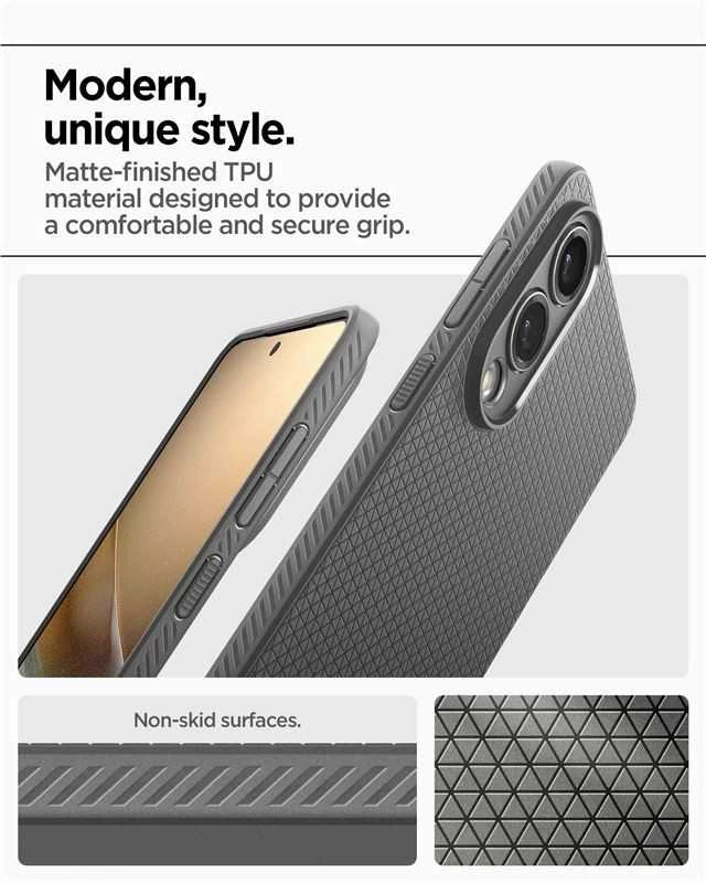 Spigen Liquid Air dėklas skirtas Samsung Galaxy S25 Edge – pilkos spalvos