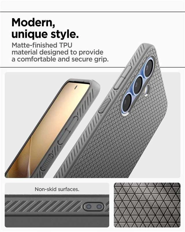 Spigen Liquid Air Samsung Galaxy S25 – dėklas telefonui pilkos spalvos
