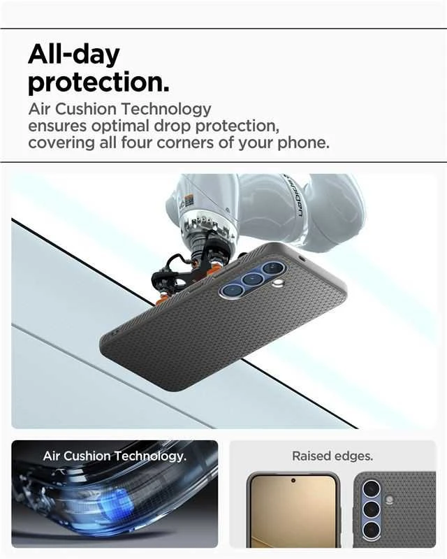 Spigen Liquid Air Samsung Galaxy S25 Plus – dėklas telefonui pilkos spalvos