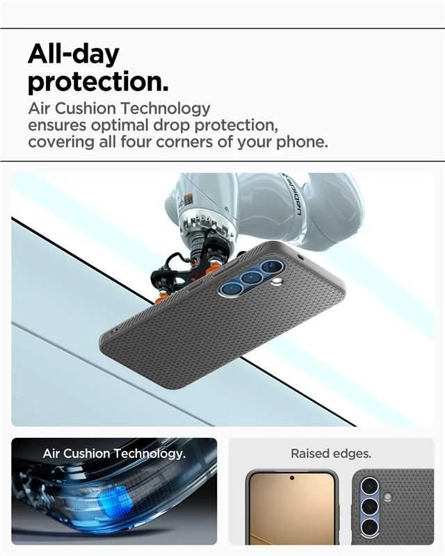 Spigen Liquid Air Samsung Galaxy S25 – dėklas telefonui pilkos spalvos