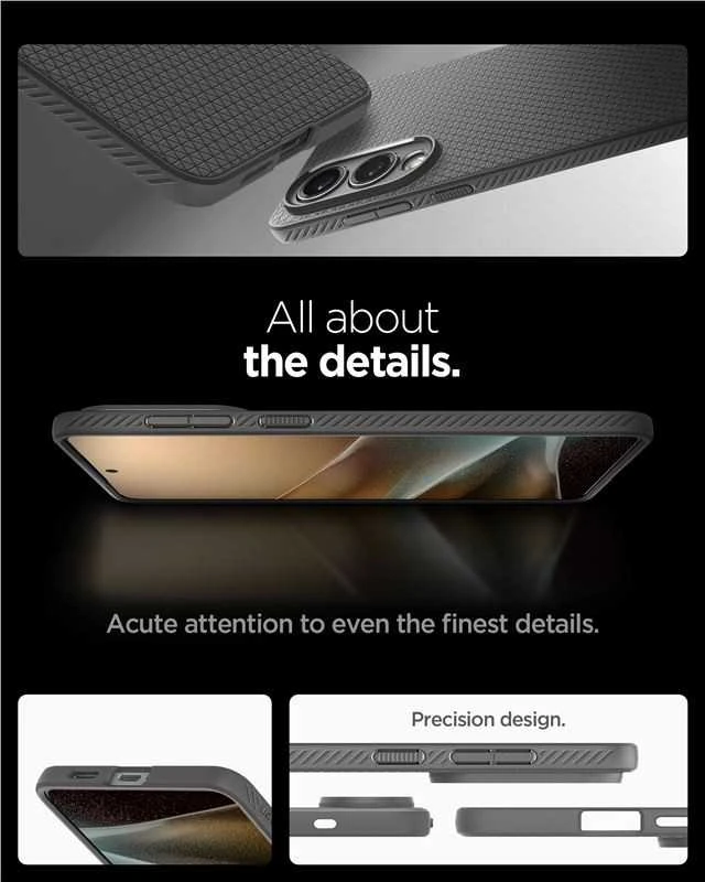 Spigen Liquid Air dėklas skirtas Samsung Galaxy S25 Edge – pilkos spalvos