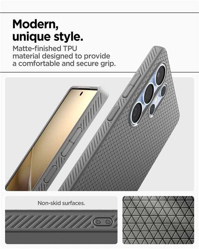 Dėklas Spigen Liquid Air Galaxy S25 Ultra marble pilkas