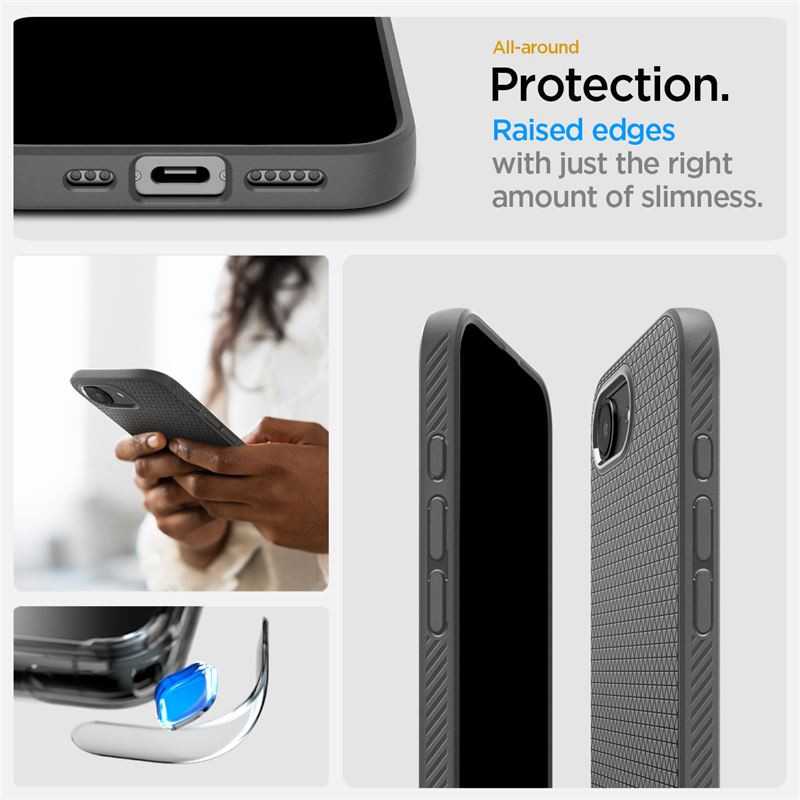 „Spigen Liquid Air“ dėklas, skirtas „iPhone 16e / 17e“ – pilkas