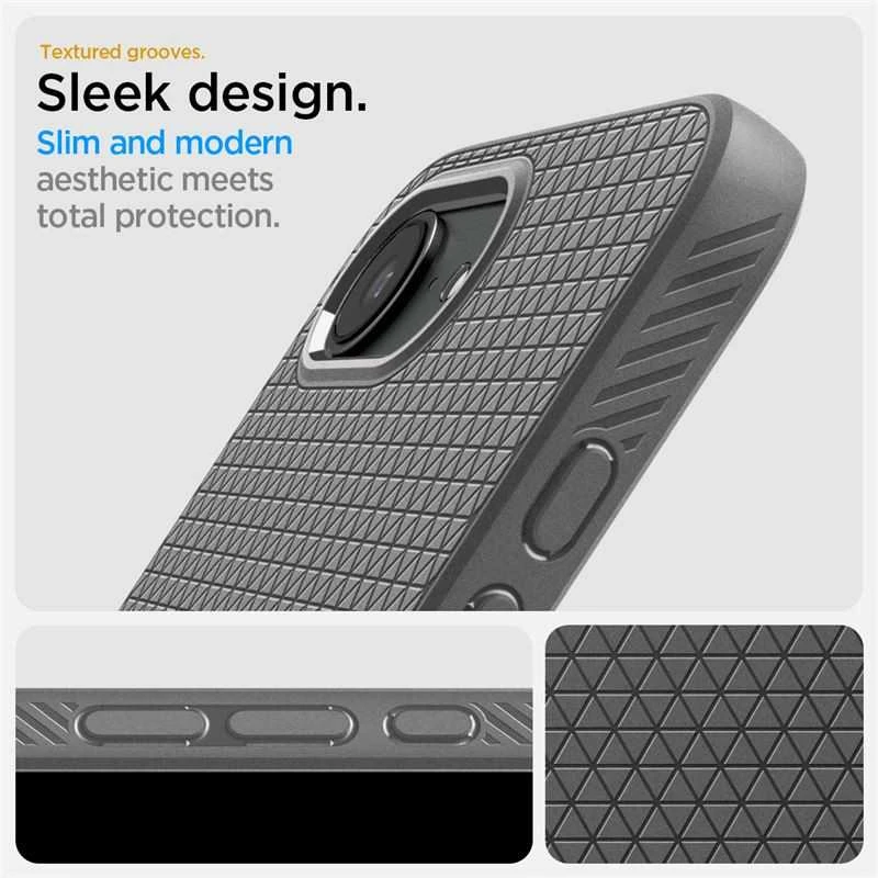 Dėklas Spigen Liquid Air, marmuro pilkumo - iPhone 16e