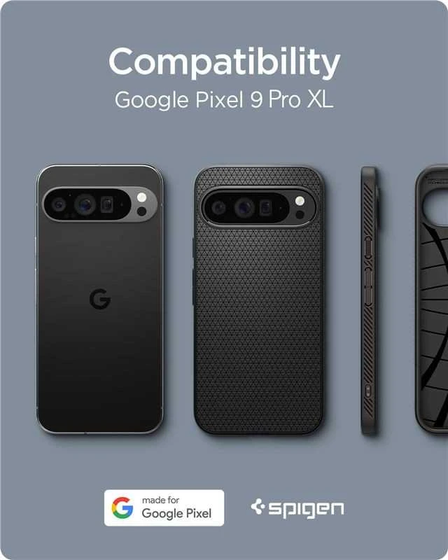 Google Pixel 9 PRO XL Spigen Liquid Air Matte dėklas telefonui juodos spalvos