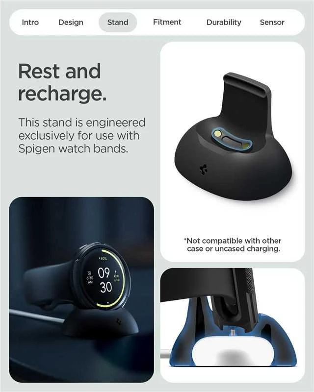Spigen Liquid Air, matte juodas - Google Pixel Watch 4 41mm