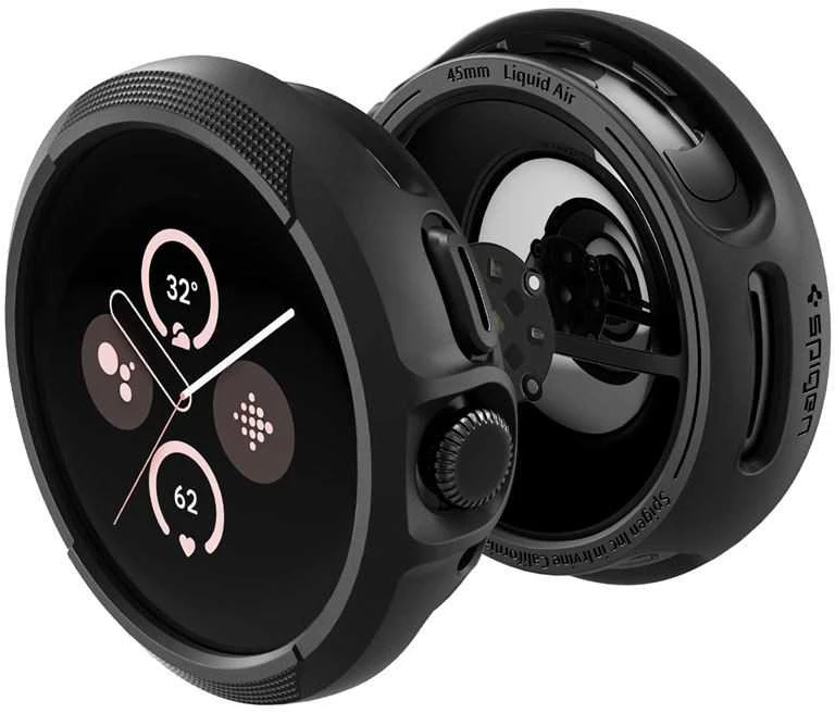 „Spigen Liquid Air“, matinis juodas - „Google Pixel Watch 3“ (45 mm)
