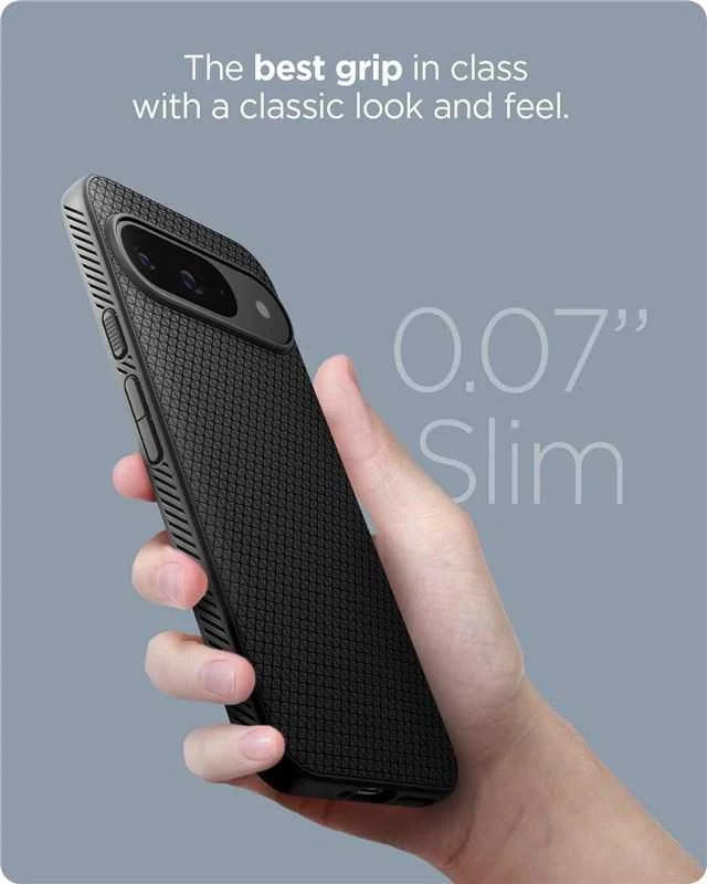 Spigen Liquid Air – dėklas skirtas Google Pixel 9 / 9 Pro Matte Juodas