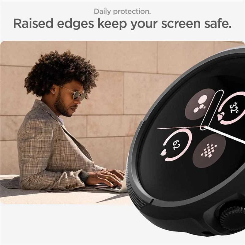 „Spigen Liquid Air“, matinis juodas - „Google Pixel Watch 3“ (45 mm)