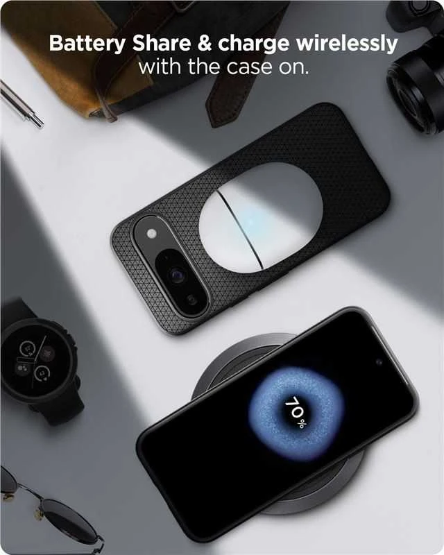 Spigen Liquid Air – dėklas skirtas Google Pixel 9 / 9 Pro Matte Juodas