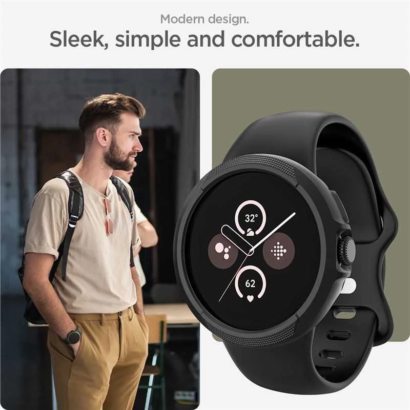 „Spigen Liquid Air“, matinis juodas - „Google Pixel Watch 3“ (45 mm)