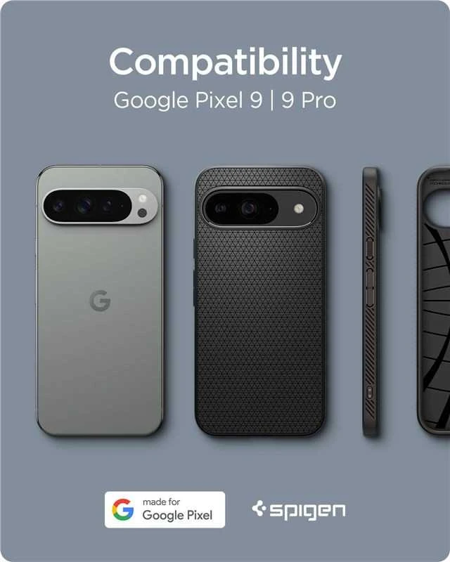 Spigen Liquid Air – dėklas skirtas Google Pixel 9 / 9 Pro Matte Juodas