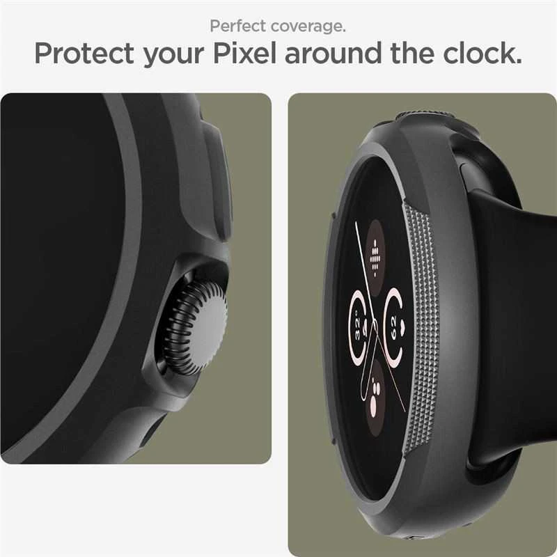 „Spigen Liquid Air“, matinis juodas - „Google Pixel Watch 3“ (45 mm)