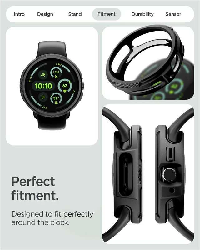 Spigen Liquid Air, matte juodas - Google Pixel Watch 4 41mm