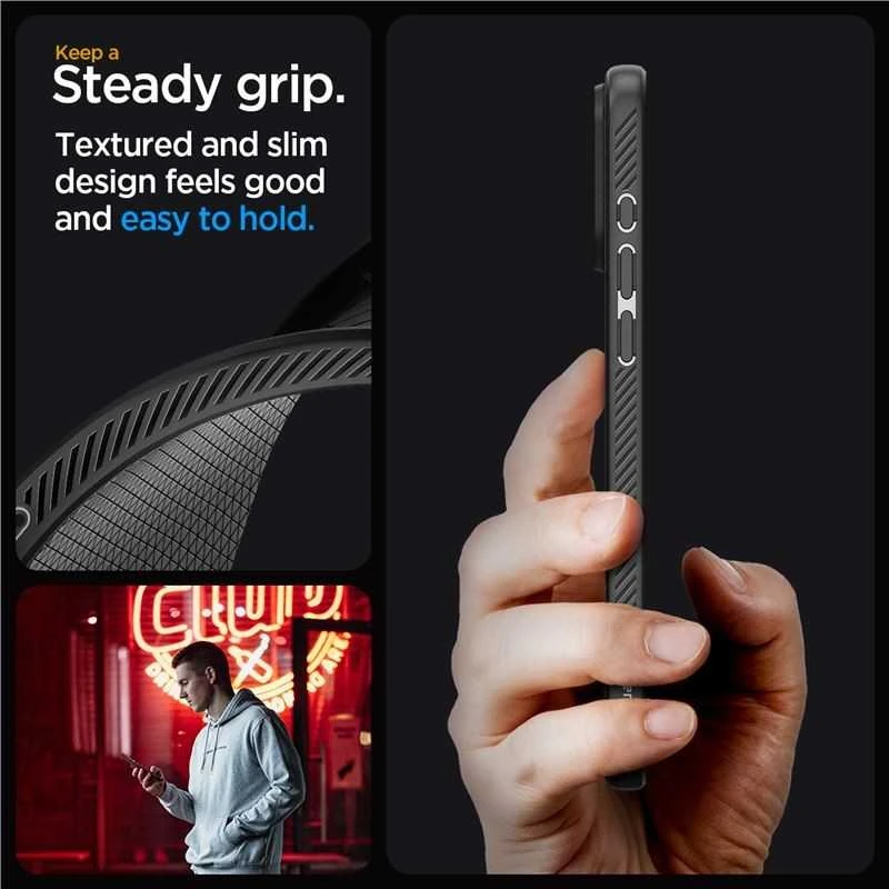 Dėklas SPIGEN LIQUID AIR IPHONE 15 PRO Juodas