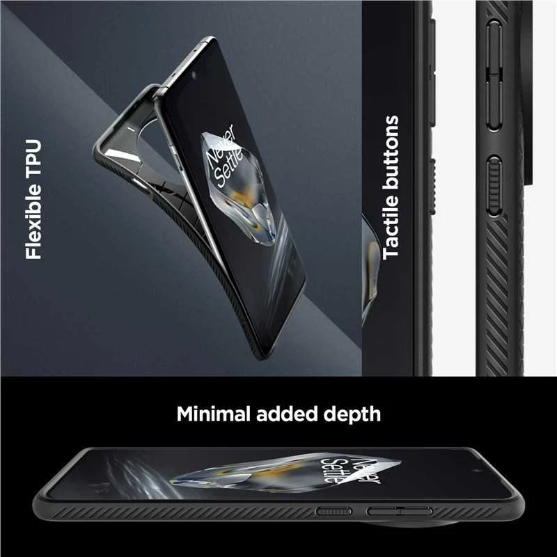 OnePlus 12 Spigen Liquid Air Matte dėklas telefonui juodos spalvos