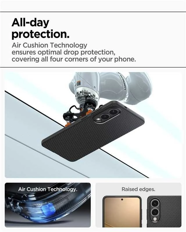 Spigen Liquid Air dėklas skirtas Samsung Galaxy S25 Edge – juodos spalvos