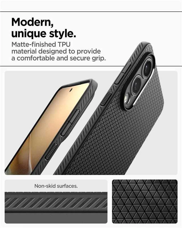 Spigen Liquid Air dėklas skirtas Samsung Galaxy S25 Edge – juodos spalvos