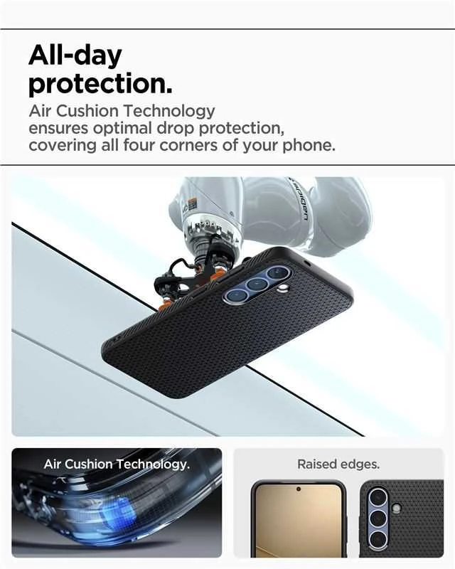 Spigen Liquid Air Samsung Galaxy S25 Plus – dėklas telefonui juodos spalvos