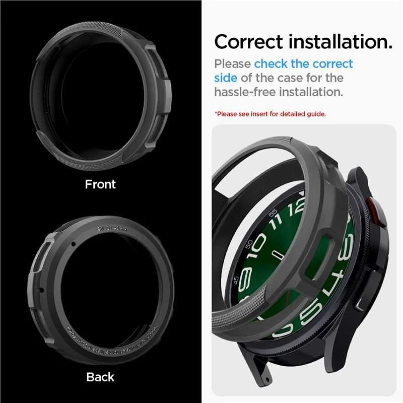 Dėklas Spigen Liquid Air, matinės juodos spalvos – Samsung Galaxy Watch6 Classic 43mm