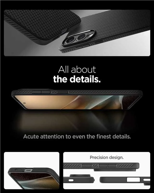 Spigen Liquid Air dėklas skirtas Samsung Galaxy S25 Edge – juodos spalvos
