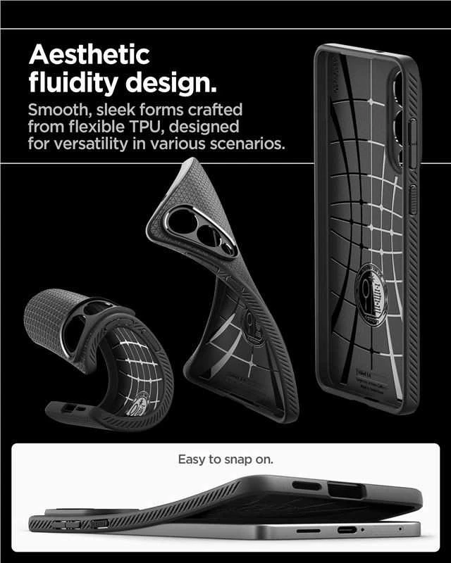 Spigen Liquid Air dėklas skirtas Samsung Galaxy S25 Edge – juodos spalvos
