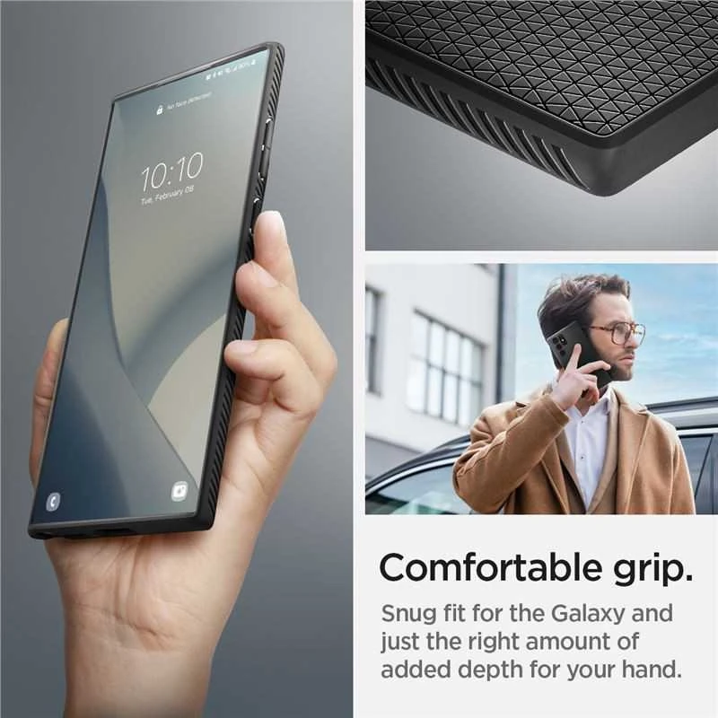 Spigen Liquid Air dėklas skirtas Samsung Galaxy S22 Ultra, spalva - Matte Black