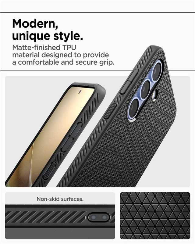 Spigen Liquid Air Samsung Galaxy S25 Plus – dėklas telefonui juodos spalvos