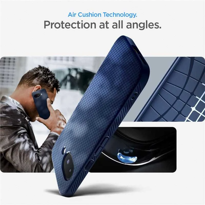 Dėklas Spigen Liquid Air, navy mėlynas - Google Pixel 9a