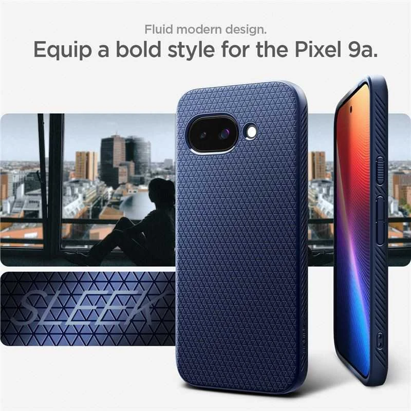 Dėklas Spigen Liquid Air, navy mėlynas - Google Pixel 9a