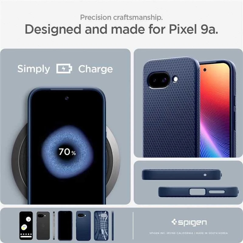 Dėklas Spigen Liquid Air, navy mėlynas - Google Pixel 9a