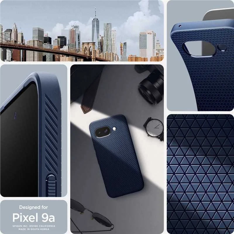 Dėklas Spigen Liquid Air, navy mėlynas - Google Pixel 9a