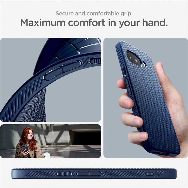 Dėklas Spigen Liquid Air, navy mėlynas - Google Pixel 9a