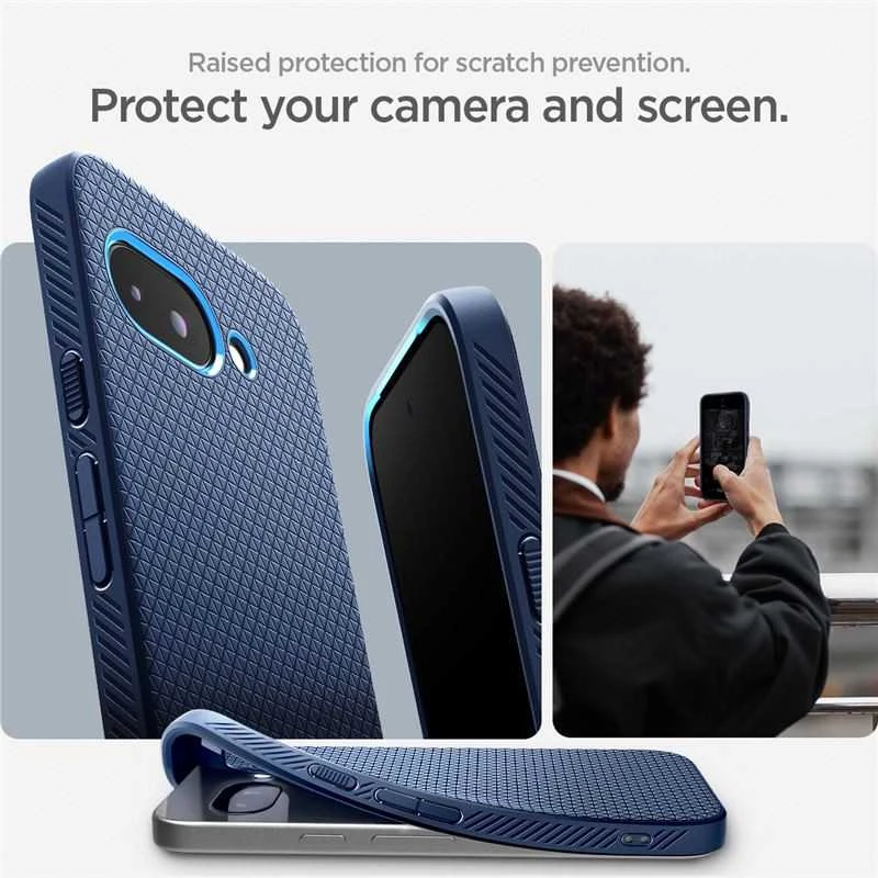 Dėklas Spigen Liquid Air, navy mėlynas - Google Pixel 9a