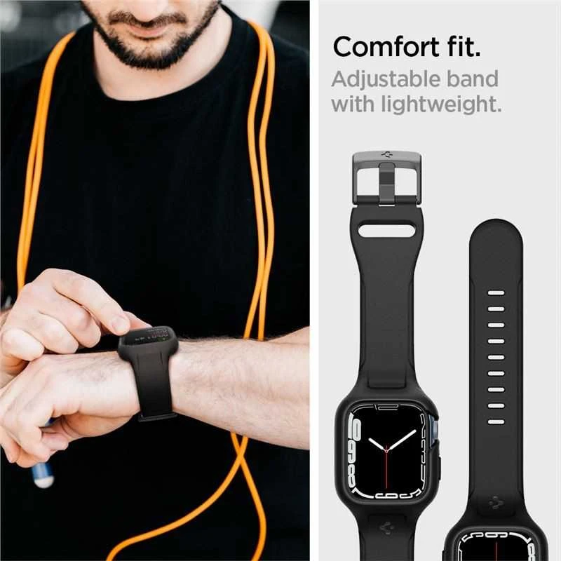 Spigen Liquid Air Pro, juodas - Apple Watch 9/8/7 41mm