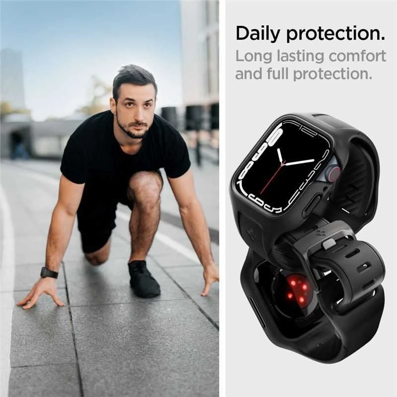 Spigen Liquid Air Pro, juodas - Apple Watch 9/8/7 41mm