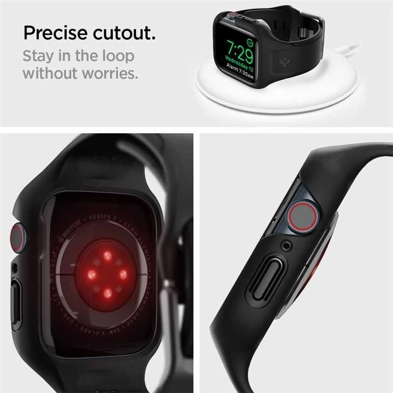 Spigen Liquid Air Pro, juodas - Apple Watch 9/8/7 41mm