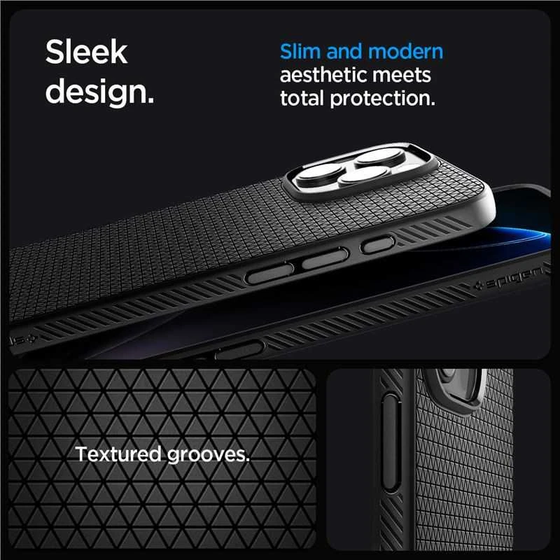 „Spigen Liquid Air „T“ MagSafe“ dėklas, skirtas „iPhone 16 Pro Max“ – matinis juodas