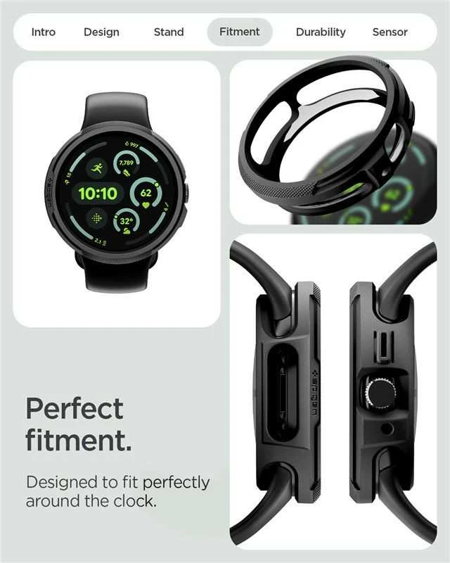 Spigen Liquid Air V2, matte juodas - Google Pixel Watch 4 45mm
