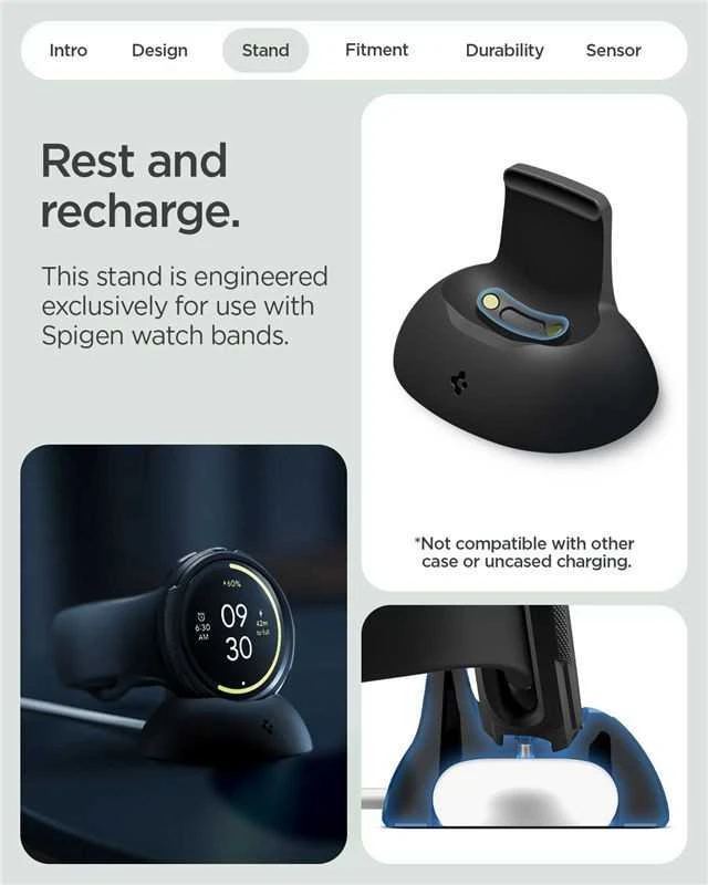 Spigen Liquid Air V2, matte juodas - Google Pixel Watch 4 45mm