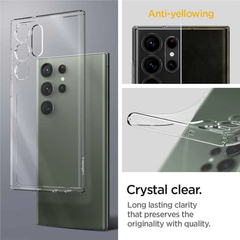 Spigen Liquid Crystal dėklas skirtas Samsung Galaxy S23 Ultra, spalva - Crystal Clear