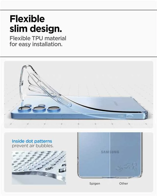 Spigen skystųjų kristalų dėklas „Samsung Galaxy S25 Ultra“ – skaidrus
