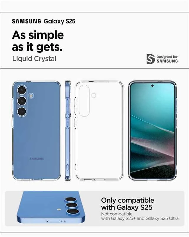 Spigen Liquid Crystal Samsung Galaxy S25 – dėklas telefonui skaidrus