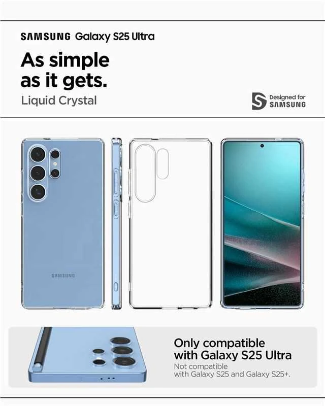 Spigen skystųjų kristalų dėklas „Samsung Galaxy S25 Ultra“ – skaidrus
