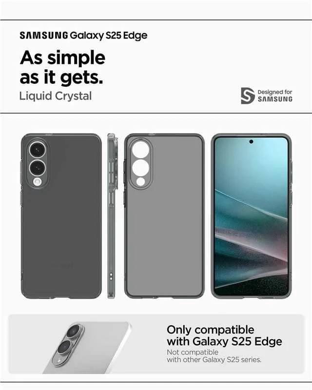 Spigen Liquid Crystal dėklas skirtas Samsung Galaxy S25 Edge – Semi-skaidrus