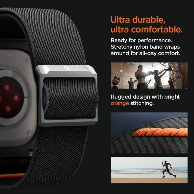 Apple Watch Ultra (49mm) Spigen Lite Fit ”Pro” dėklas laikrodžiui matinės juodos spalvos