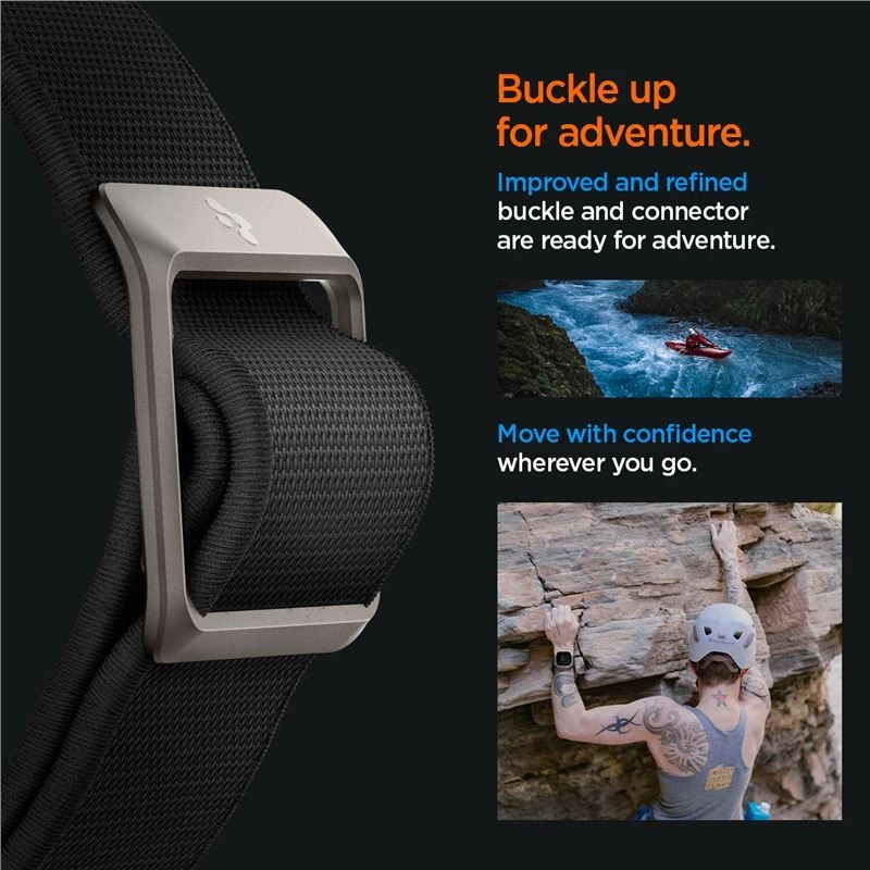 Spigen Fit Lite Ultra laikrodžio apyrankė 4 / 5 / 6 / 7 / 8 / 9 / SE / Ultra (42 / 44 / 45 / 49 mm) juodos spalvos